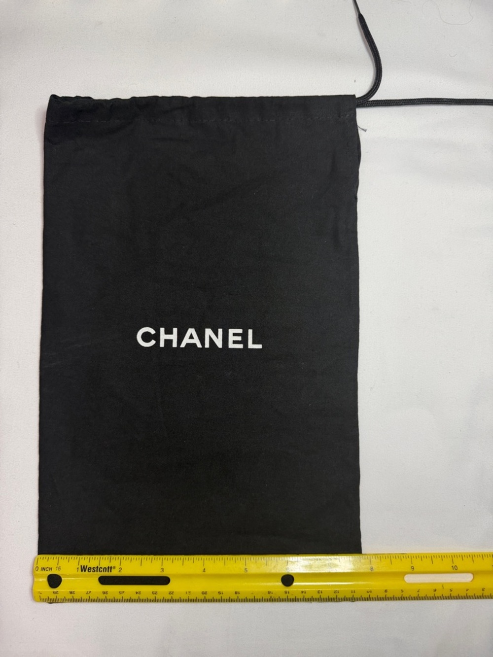 CHANEL Black Drawstring Logo Dust Pouch - Picture 2 of 3